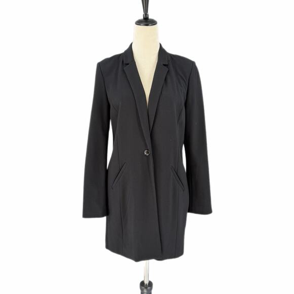 Chico's Jackets & Blazers - Chico’s Sz 0 Black Professional Workwear Layering Minimal Longline Blazer Jacket